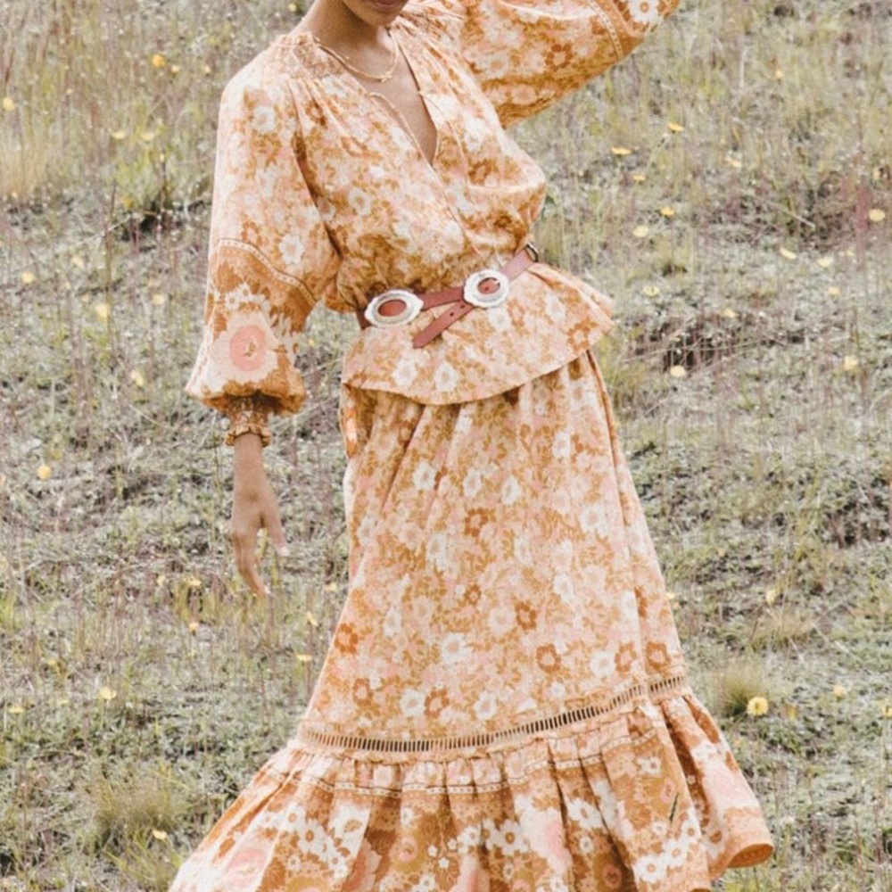 Spell & The Gypsy Anne Maxi Skirt Peach